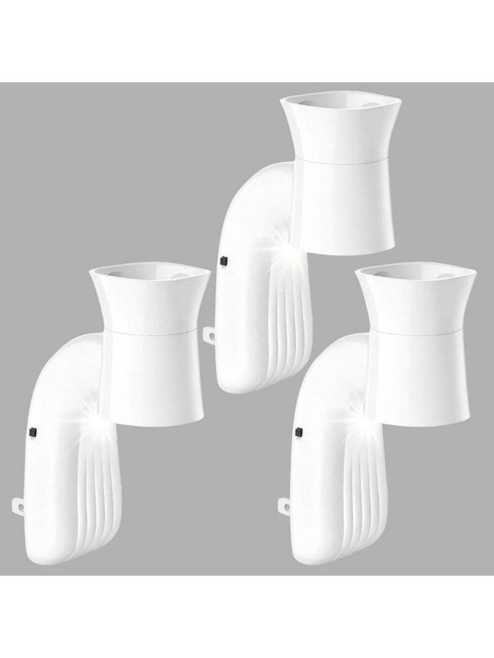 3-Pack Wall Plug-In Air Fresheners with Night Light - White Home Decor
